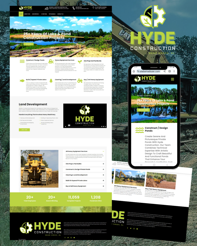 Hyde Construction – Website Design, Development, Logo and Social Media