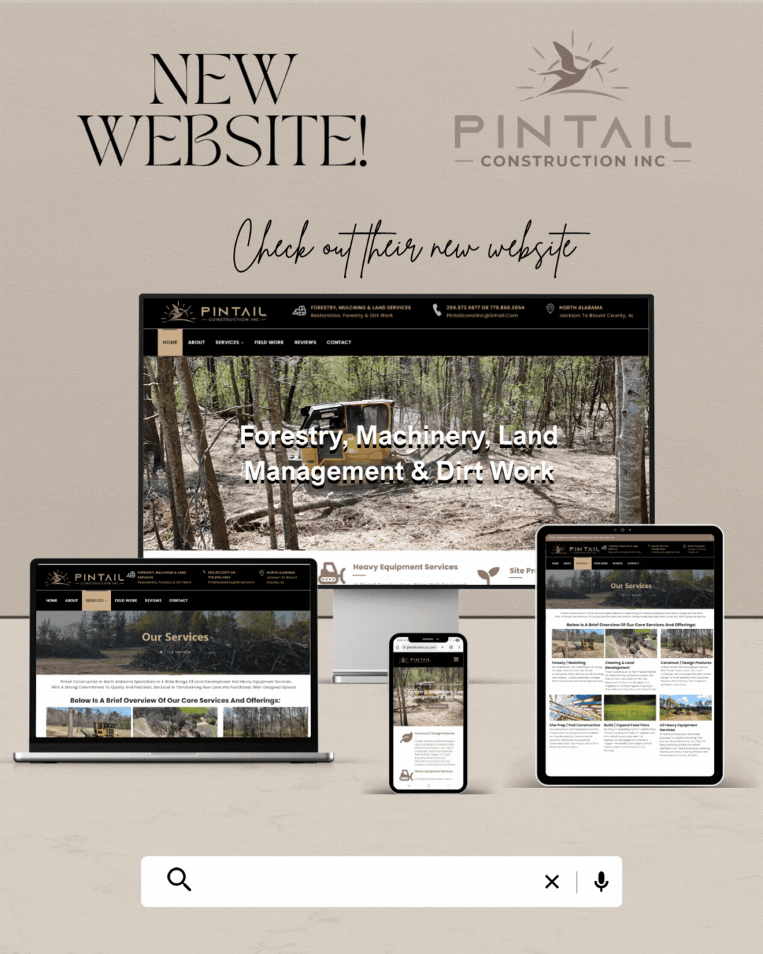 Pintail Construction – Website Design and Development